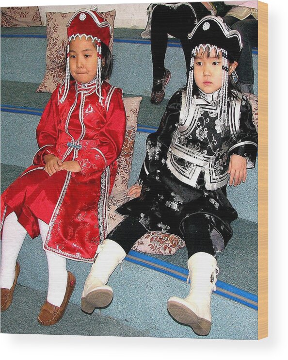 Ulaanbaatar Wood Print featuring the photograph Tsagaan Sar Girls by Diane Height