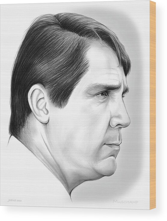 Will Muschamp Wood Print featuring the drawing Will Muschamp 2 by Greg Joens