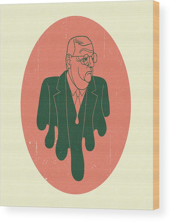 Accessories Wood Print featuring the drawing Portrait of a Man #71 by CSA Images