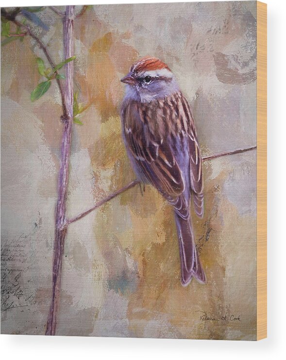 Chipping Sparrow Portrait Wood Print featuring the photograph Chipping Sparrow Portrait by Bellesouth Studio