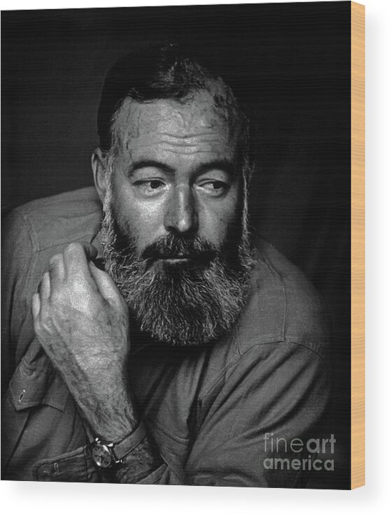 Hemingway Wood Print featuring the photograph Ernest Hemingway by Doc Braham