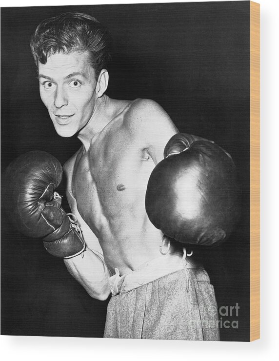 People Wood Print featuring the photograph Frank Sinatra In Boxing Pose by Bettmann