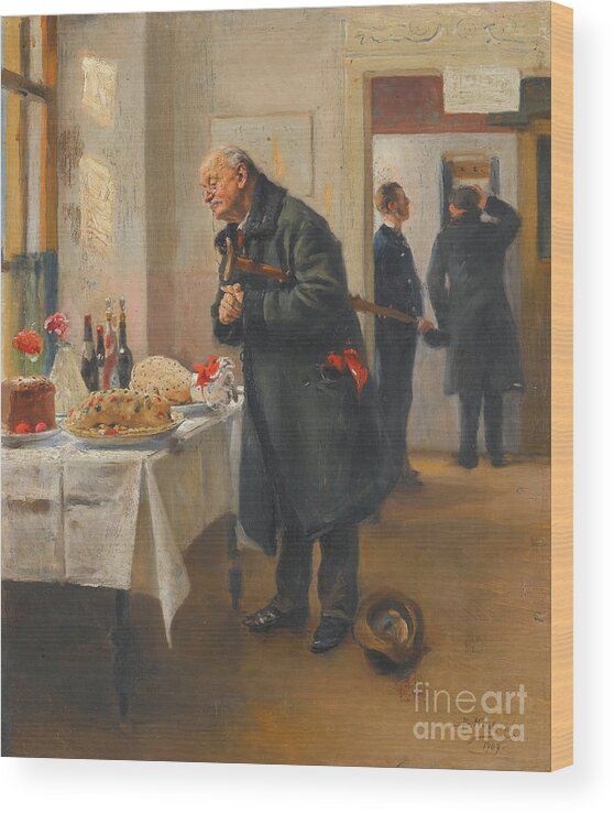 Oil Painting Wood Print featuring the drawing Gastronomer 1909 by Heritage Images