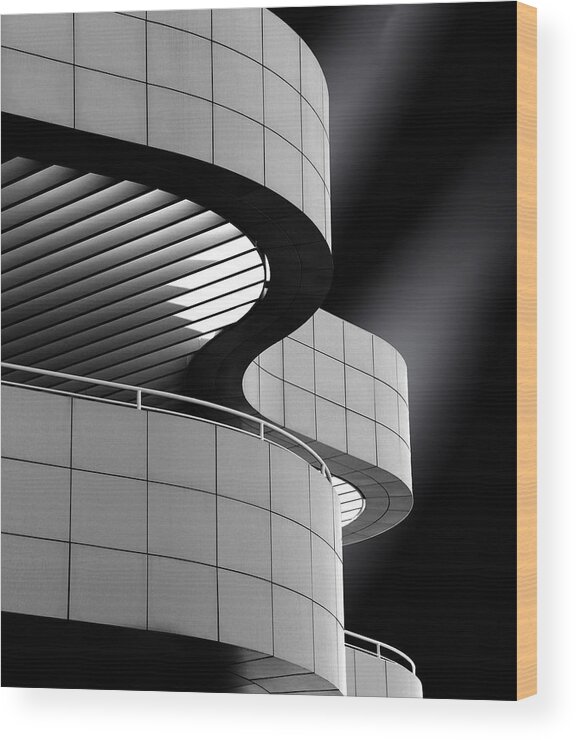 Architecture Wood Print featuring the photograph Getty Museum by Ivan Huang