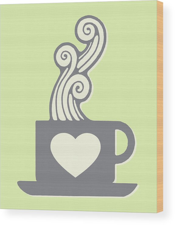 Affection Wood Print featuring the drawing Hot Cup of Heart by CSA Images