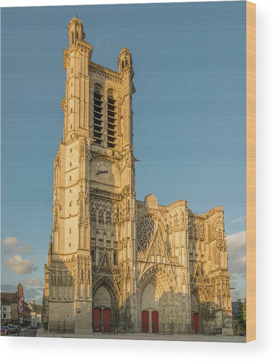 Cathedral Wood Print featuring the photograph Jewel of Troyes by Marcy Wielfaert