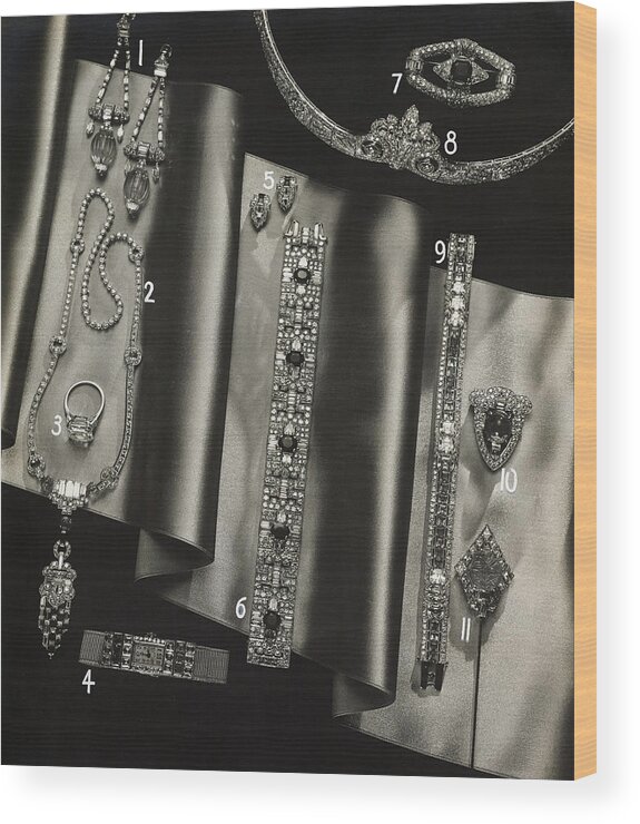 Still Life Wood Print featuring the photograph Elegant Jewelry from Tiffany and Company by Anton Bruehl