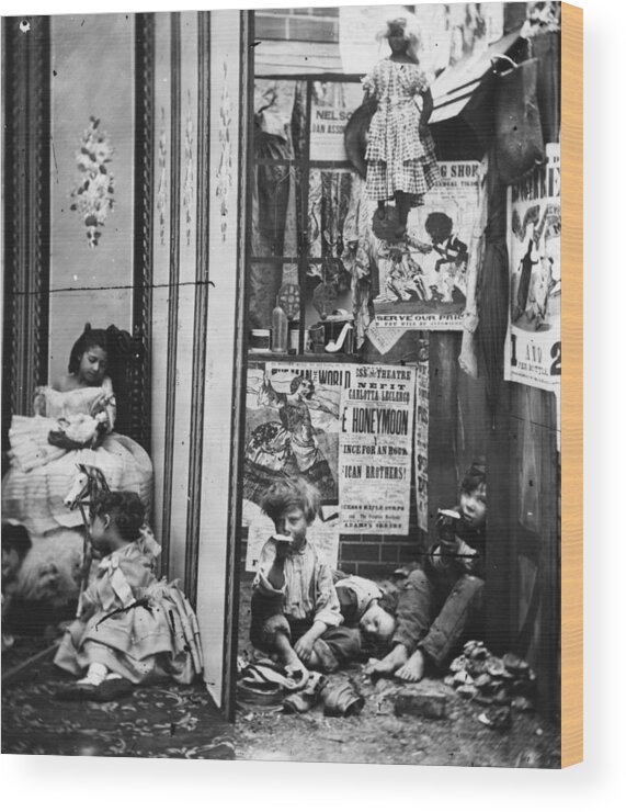 Child Wood Print featuring the photograph London Contrast by London Stereoscopic Company