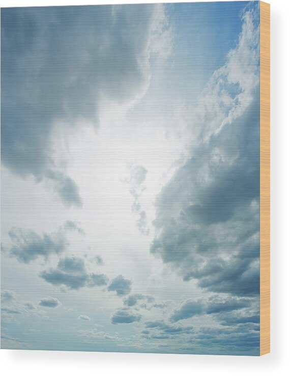 Scenics Wood Print featuring the photograph Moody Clouds by Sensorspot