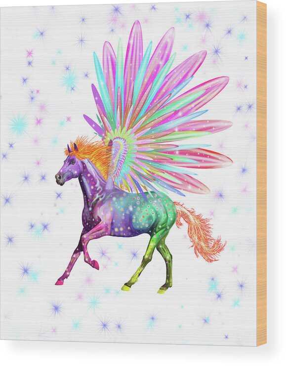 Pegasus Wood Print featuring the painting Pegasus by Stephanie Analah