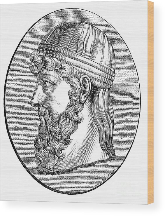 Engraving Wood Print featuring the drawing Plato C428-c348 Bc, Ancient Greek by Print Collector