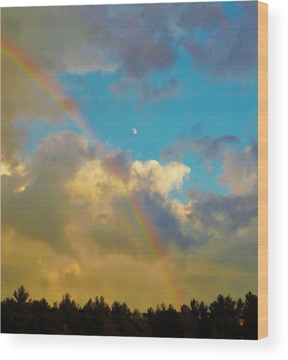 - Rainbow After The Storm Wood Print featuring the photograph - Rainbow after the Storm by THERESA Nye