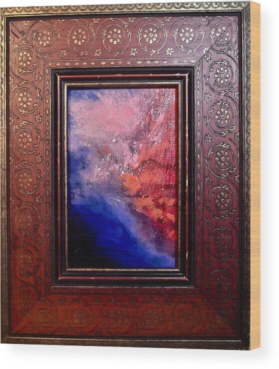 Painting Wood Print featuring the painting Space Lava by Les Leffingwell