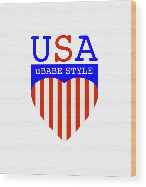 Ubabe Style America Wood Print featuring the digital art Ubabe Style America by Ubabe Style