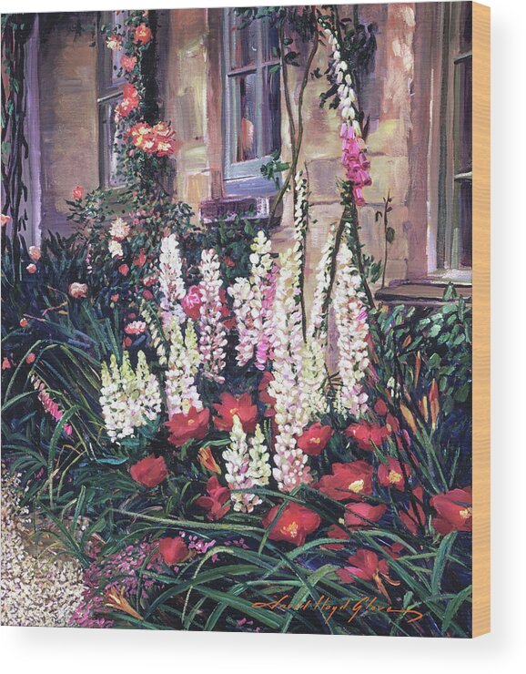 Gardens Wood Print featuring the painting Summer Garden #1 by David Lloyd Glover
