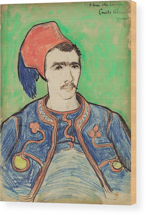 European Wood Print featuring the painting The Zouave #15 by Vincent van Gogh