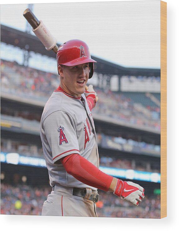 On-deck Circle Wood Print featuring the photograph Mike Trout #2 by Leon Halip