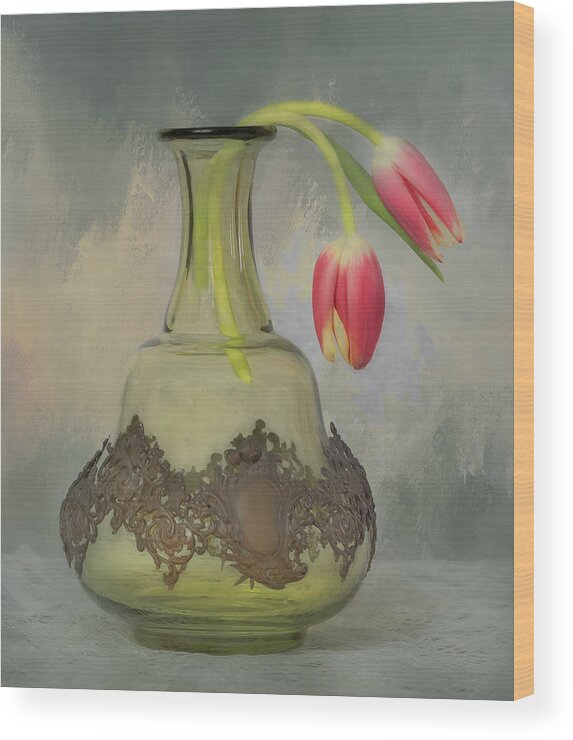 Tulips Wood Print featuring the photograph Two Tulips #2 by Sylvia Goldkranz