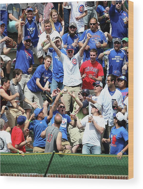 American League Baseball Wood Print featuring the photograph Kris Bryant #3 by Jonathan Daniel