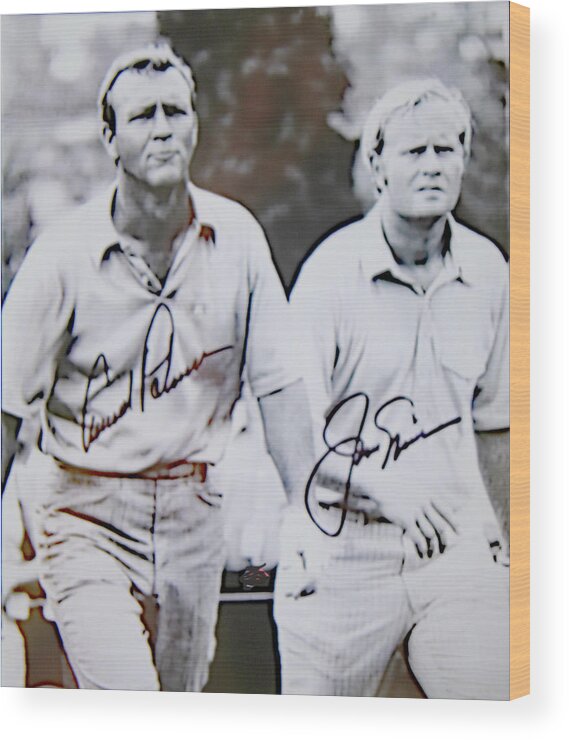 Golf Wood Print featuring the photograph Arnie and Jack by Imagery-at- Work