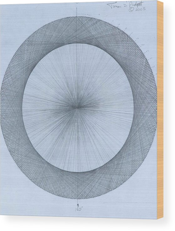 Circle Wood Print featuring the drawing Circles do not exist one degree by Jason Padgett