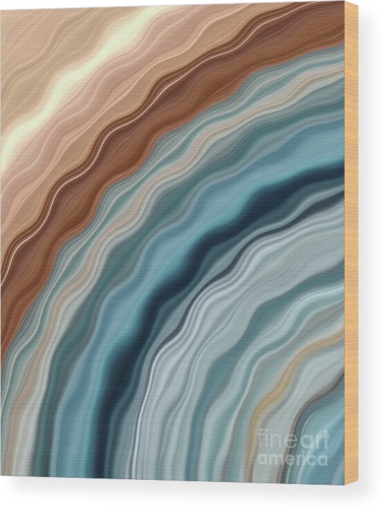 Copper Wood Print featuring the digital art Copper and Apatite Alchemy by Rachel Hannah