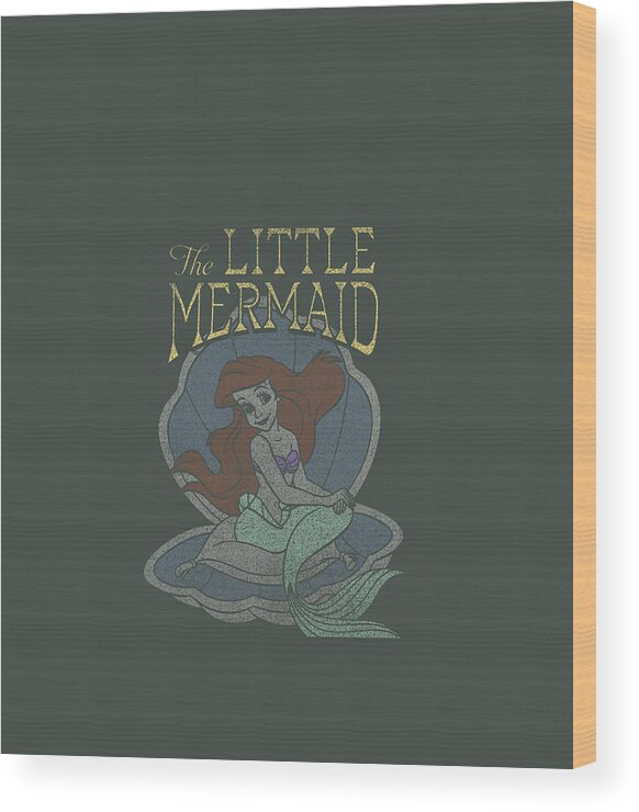 Disney The Little Mermaid Ariel Shell Wood Print by Guy Hilda - Pixels