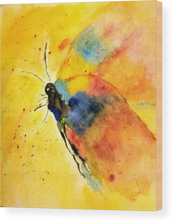Dragonfly Wood Print featuring the painting Dragonfly by Shady Lane Studios-Karen Howard