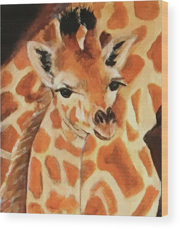 Art Wood Print featuring the painting Giraffe by Tammy Pool