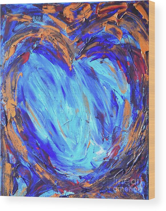 Nature Wood Print featuring the painting Heart of Eternity by Leonida Arte