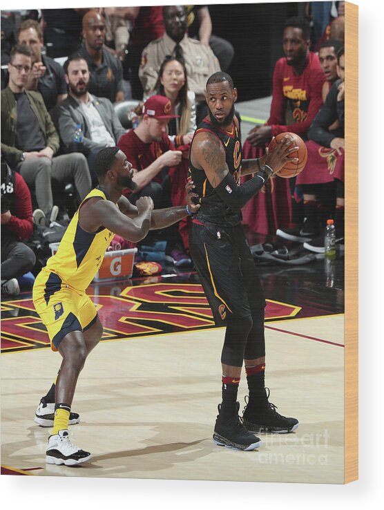 Playoffs Wood Print featuring the photograph Lance Stephenson and Lebron James by Nathaniel S. Butler