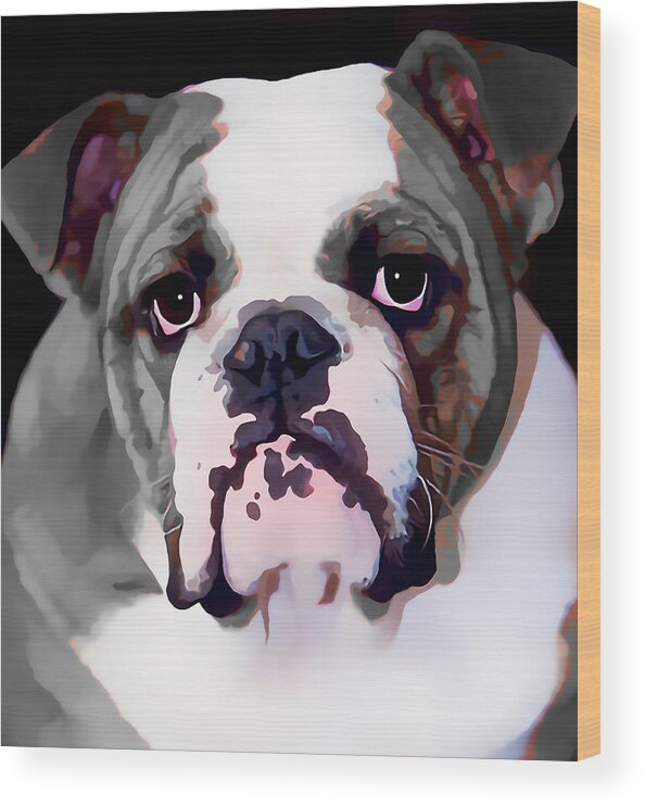 French Bulldog Wood Print featuring the mixed media Lover by Marvin Blaine