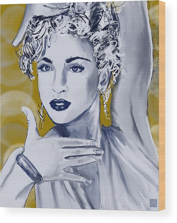 Madonna Wood Print featuring the mixed media Madonna Vogue 5 by Eileen Backman
