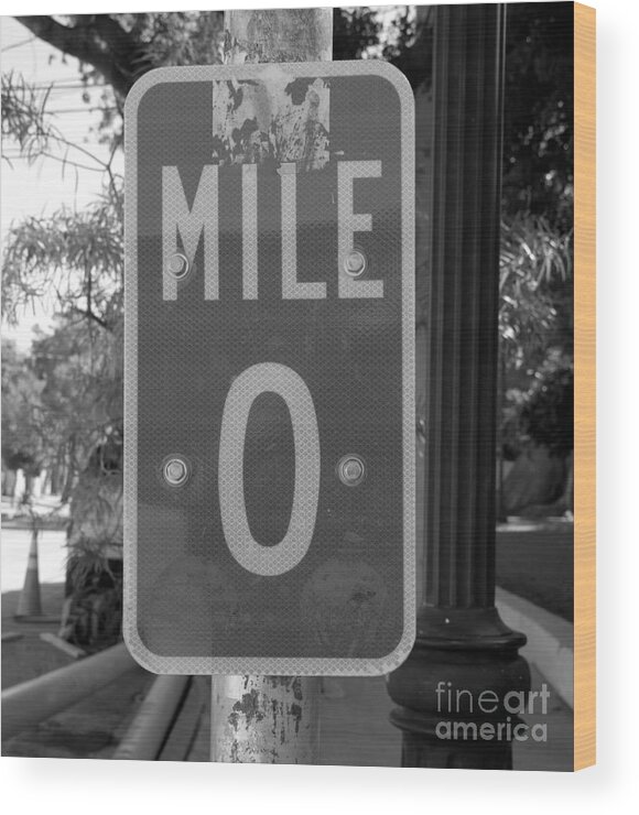 Mile 0 Key West Florida Wood Print featuring the photograph Mile 0 Key West by David Lee Thompson