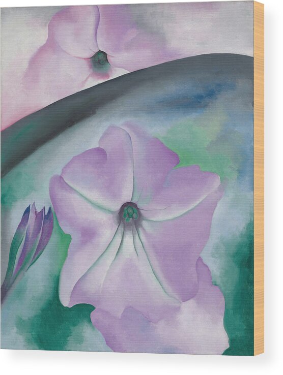 Georgia O'keeffe Wood Print featuring the painting Petunia no 2. - Modernist pink flower painting by Georgia O'Keeffe