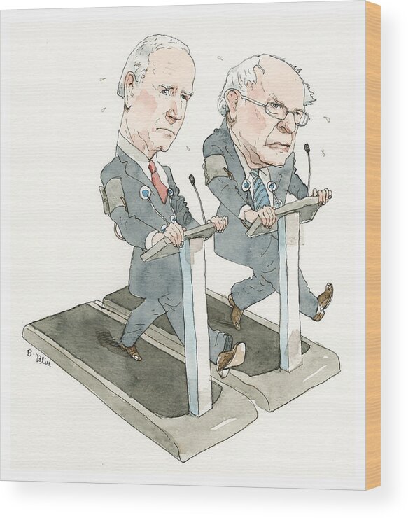 Political Stress Test Wood Print featuring the painting Political Stress Test by Barry Blitt