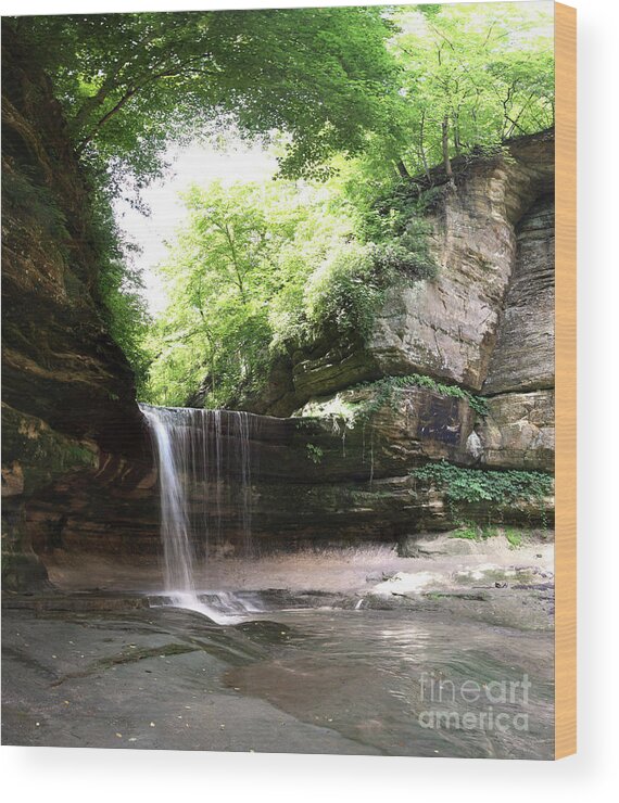 River Wood Print featuring the photograph Scenic View Waterfall La Salle Canyon Starved Rock IL by Pete Klinger
