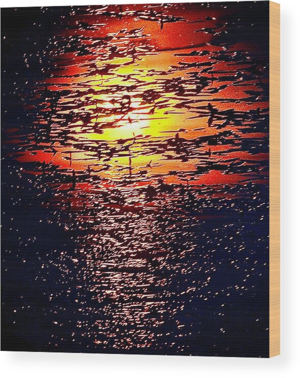 Sinking Wood Print featuring the photograph Sinking Sun by Gordon James