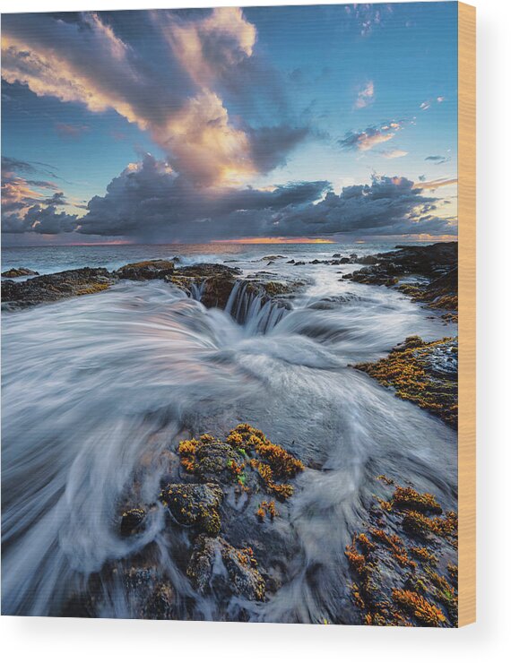 Hawaii Wood Print featuring the photograph Spring Sunset in Hawaii by Christopher Johnson