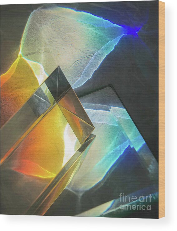 Abstracts Wood Print featuring the photograph The Angles of the Rainbow by Marilyn Cornwell