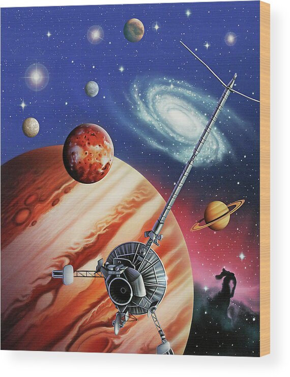 Universe Wood Print featuring the painting The Universe by Jerry LoFaro