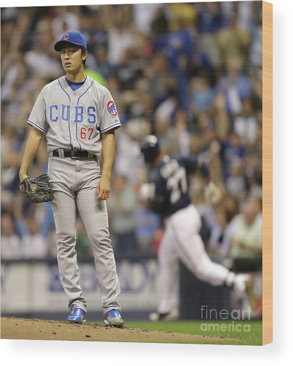 Only Japanese Wood Print featuring the photograph Tsuyoshi Wada and Carlos Gomez by Mike Mcginnis
