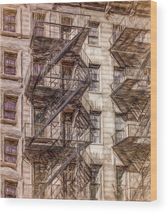 Nyc Wood Print featuring the photograph Urban Exit by Marcy Wielfaert
