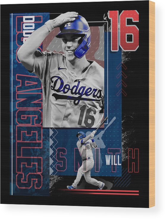 Will Smith Baseball Paper Poster Dodgers 2 Wood Print by Kelvin Kent - Fine  Art America