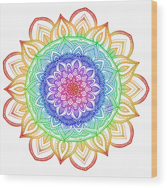 Download Rainbow Mandala #27 Wood Print by Abira Bose