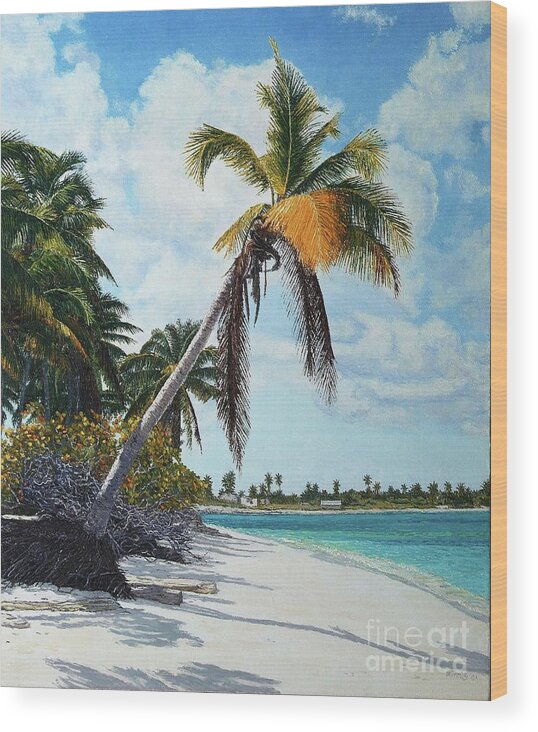 Eddie Wood Print featuring the painting Gold Coconut by Eddie Minnis