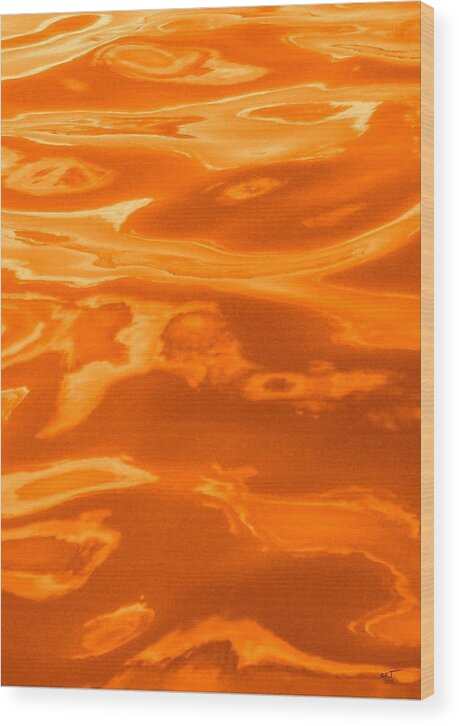 Multi Panel Wood Print featuring the photograph Colored Wave Orange Panel Three by Stephen Jorgensen