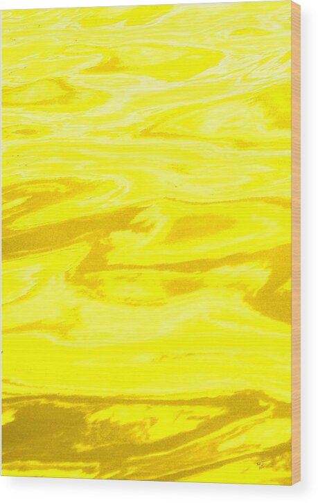 Multi Panel Wood Print featuring the photograph Colored Wave Yellow Panel One by Stephen Jorgensen