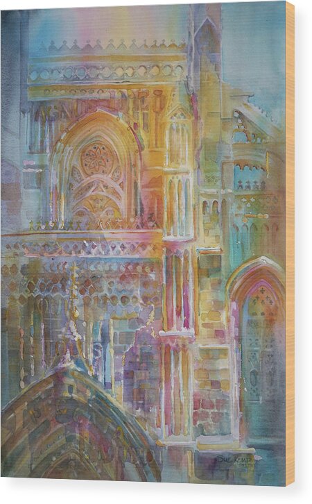 Sacred Wood Print featuring the painting Agnus Dei by Sue Kemp