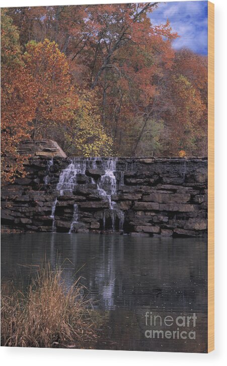 Waterfall Wood Print featuring the photograph Devils Den by Rex E Ater